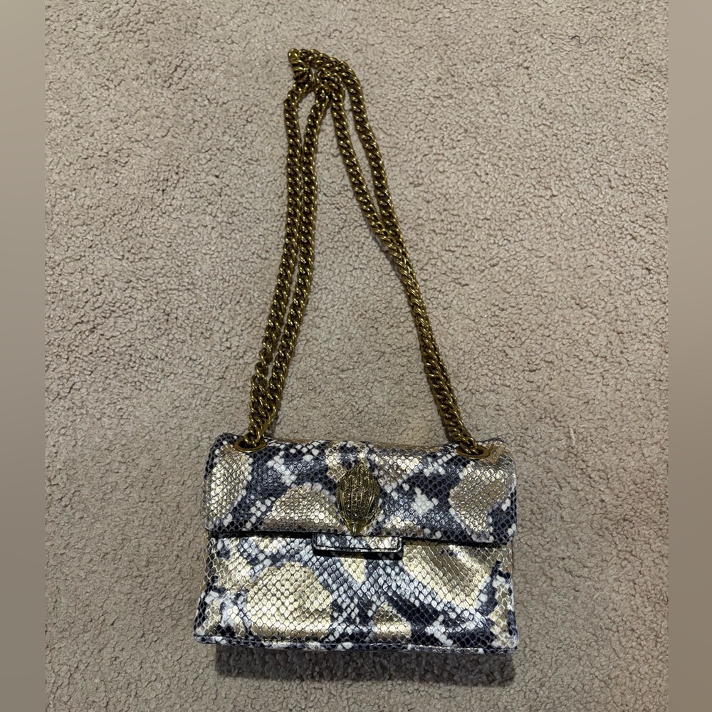 Excellent condition Kurt Geiger Crossbody Gold Snakeskin Purse